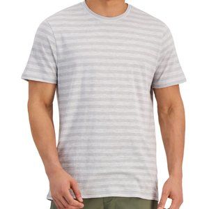 🆕 INC International Concepts Men's Silver Gray Striped T-Shirt SZ SMALL
